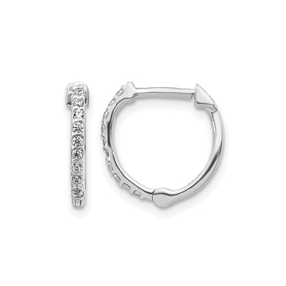 14k Gold Lab Grown Diamond Hinged Hoop Earrings 0.2 Ct