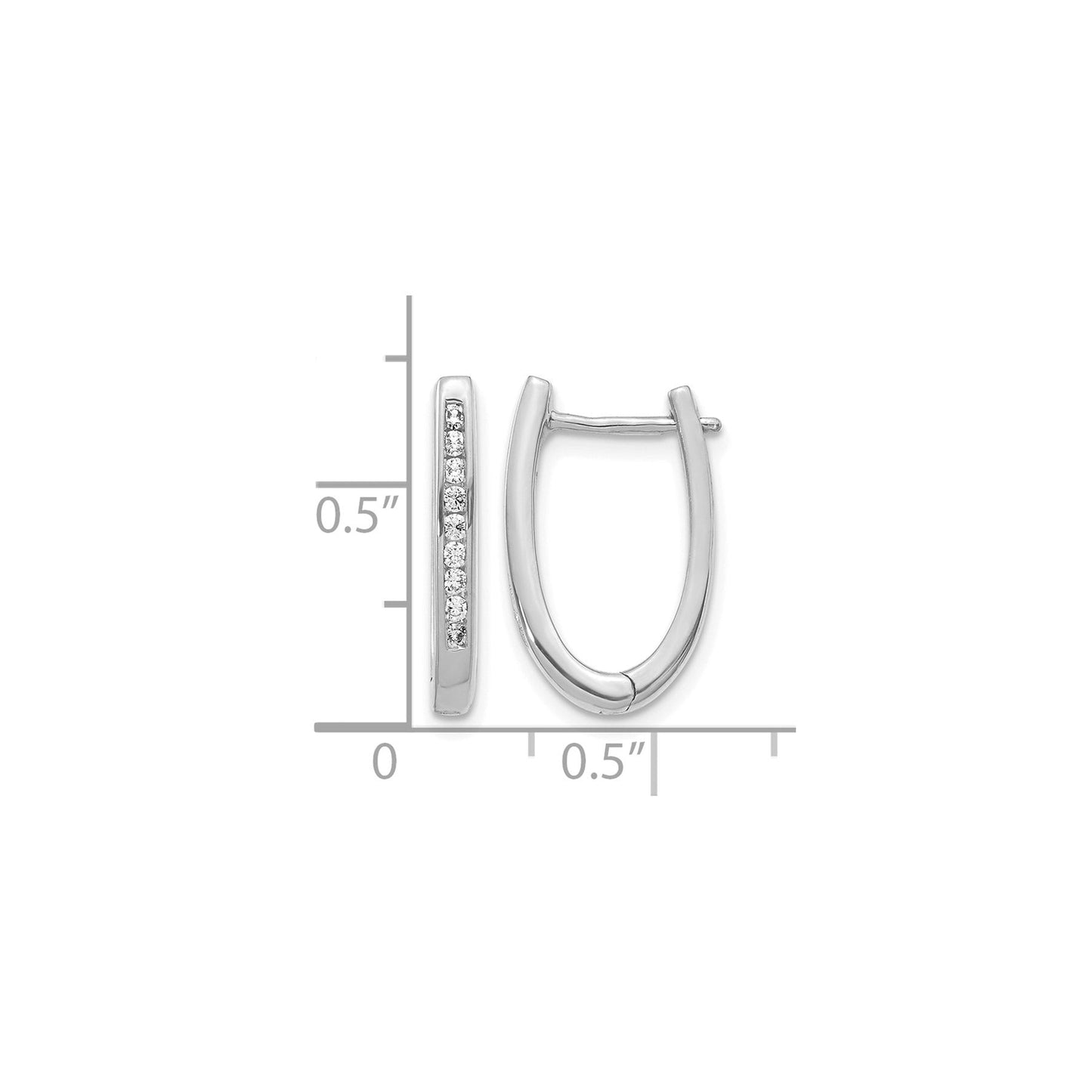 14k Gold Lab Grown Diamond Hinged Hoop Earrings 0.25 Ct