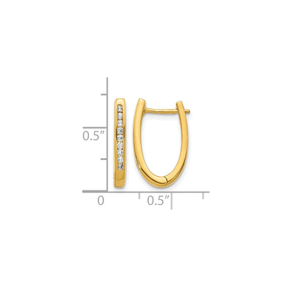 14k Gold Lab Grown Diamond Hinged Hoop Earrings 0.25 Ct