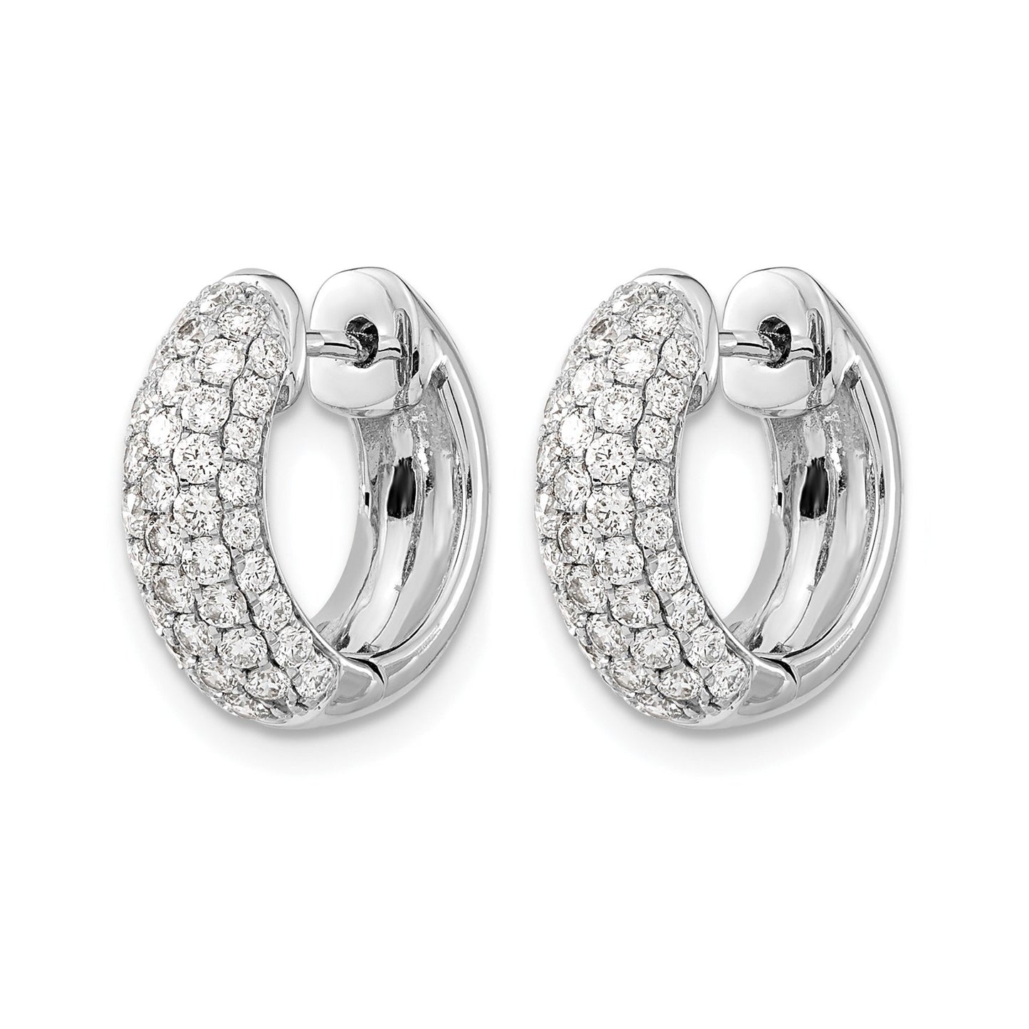 14k Gold Lab Grown Diamond Hinged Hoop Earrings