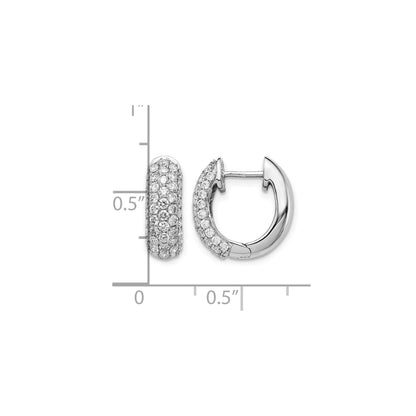 14k Gold Lab Grown Diamond Hinged Hoop Earrings