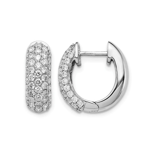 14k Gold Lab Grown Diamond Hinged Hoop Earrings