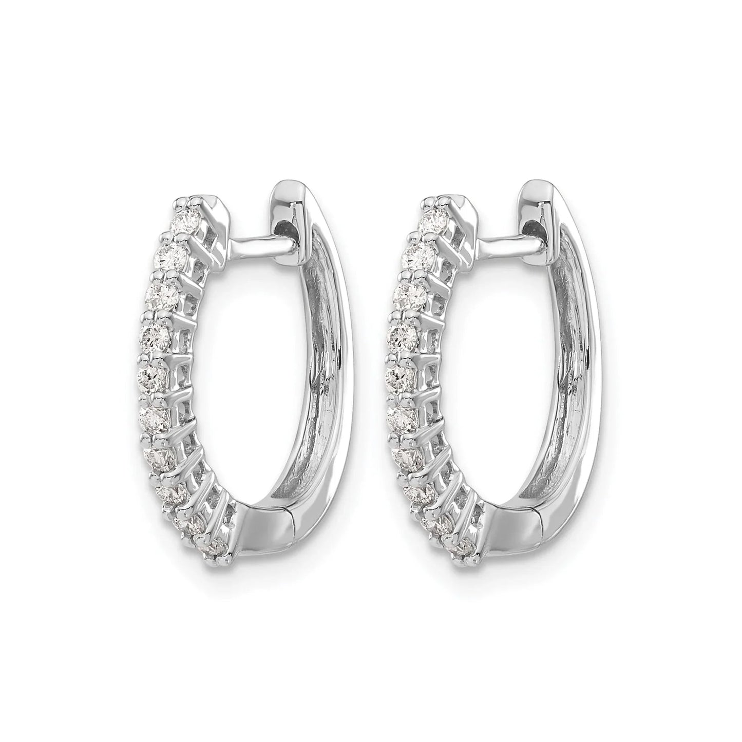 14k Gold Lab Grown Diamond Hinged Hoop Earrings