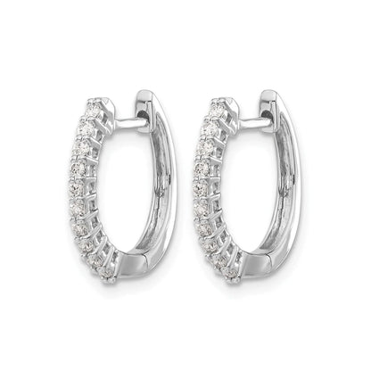14k Gold Lab Grown Diamond Hinged Hoop Earrings