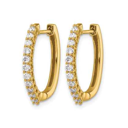 14k Gold Lab Grown Diamond Hinged Hoop Earrings
