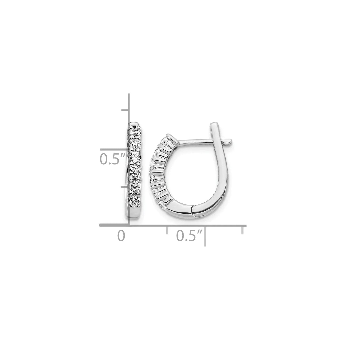 14k Gold Lab Grown Diamond Hinged Hoop Earrings