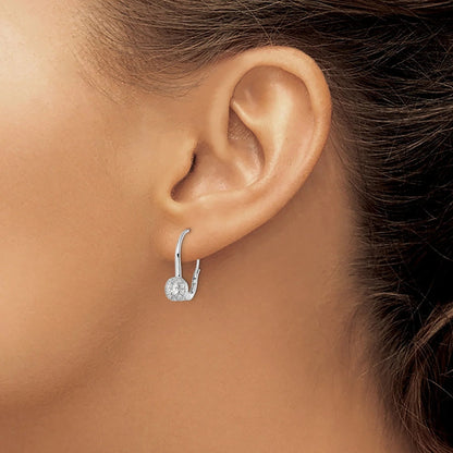 14k Gold Lab Grown Diamond Drop Leverback Earrings