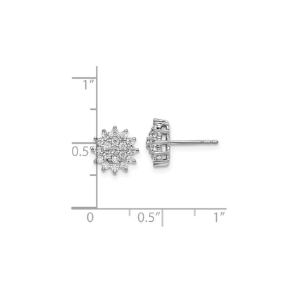 14k Gold Lab Grown Diamond Cluster Stud Earrings 0.5 Ct