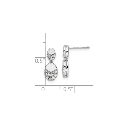 14k White Gold Lab Grown Diamond Dangle Earrings