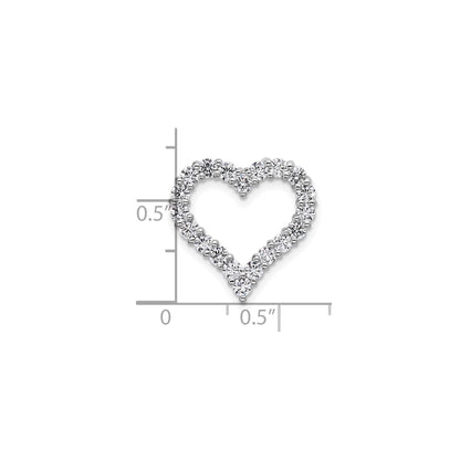 14k Gold Lab Grown Diamond Heart Chain Slide Pendant