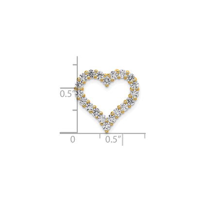 14k Gold Lab Grown Diamond Heart Chain Slide Pendant