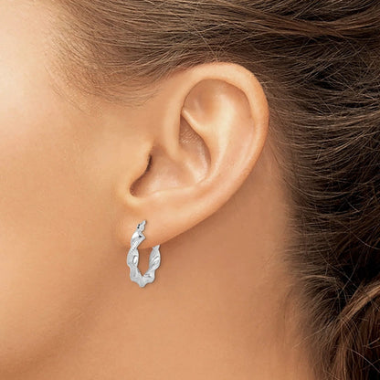 Twisted Hoop Earrings Silver