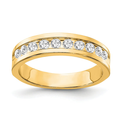 10K Yellow Gold Lab Grown Diamond Men Wedding Band 0.93 Ct