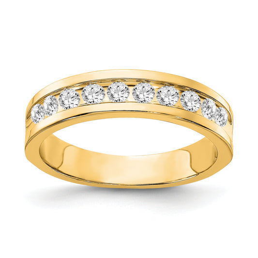 10K Yellow Gold Lab Grown Diamond Men Wedding Band 0.93 Ct