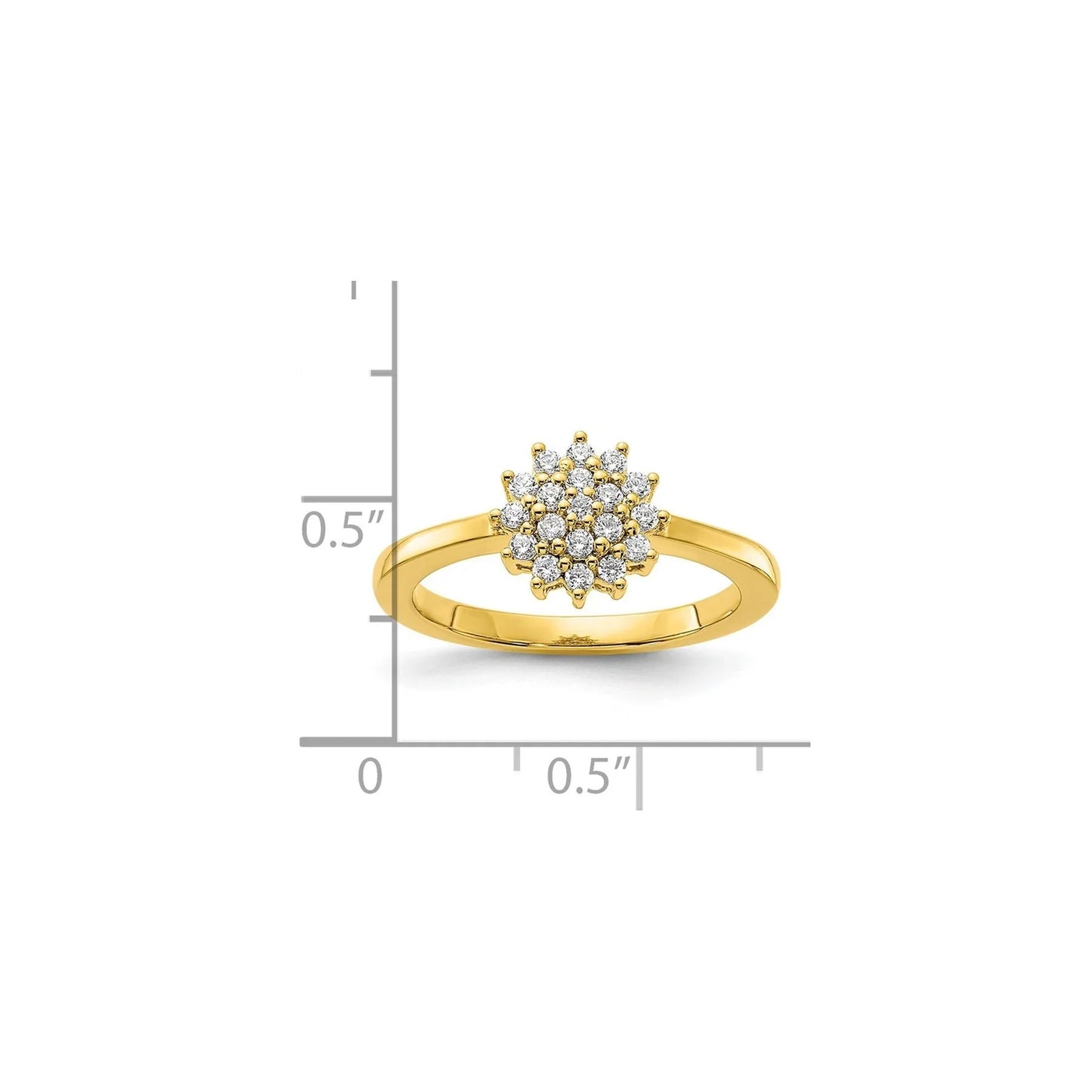 14k Gold Lab Grown Diamond Cluster Ring 0.285 ct.