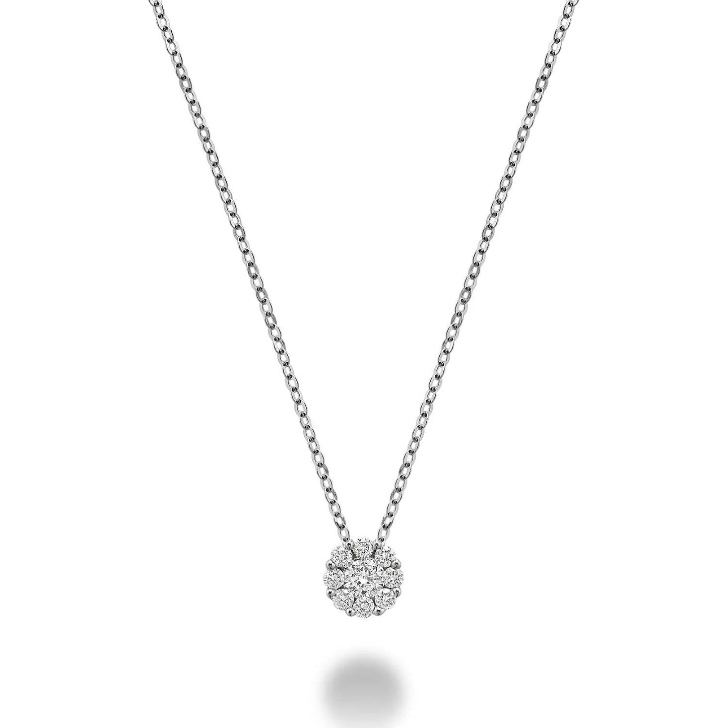 10k Gold Cluster Diamond Necklace