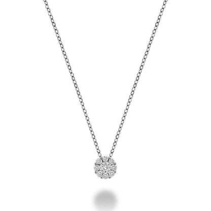 10k Gold Cluster Diamond Necklace