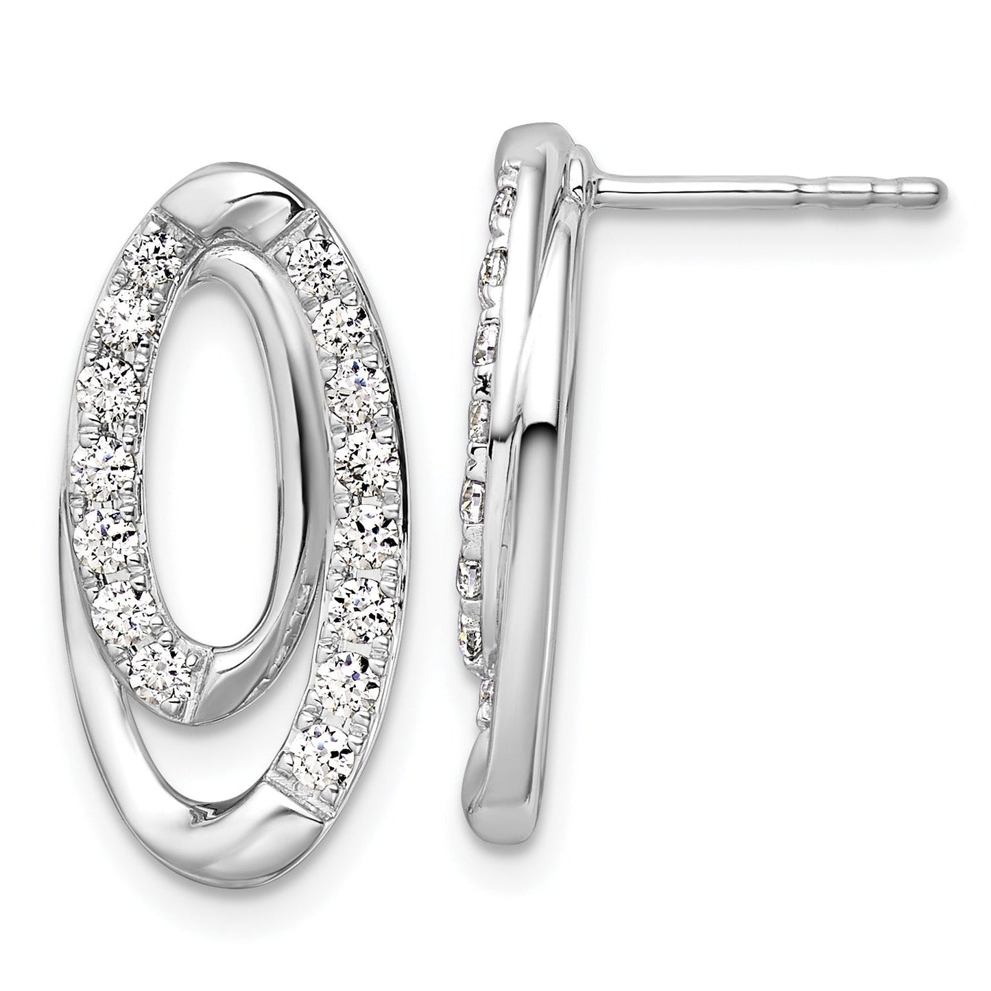 14k White Gold Lab Grown Diamond Oval Earrings