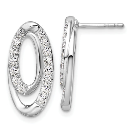14k White Gold Lab Grown Diamond Oval Earrings