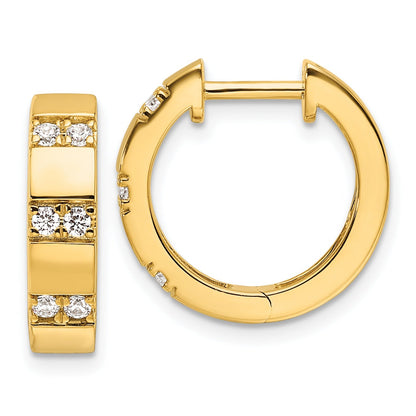 14k Yellow Gold Lab Grown Diamond Hinged Hoops