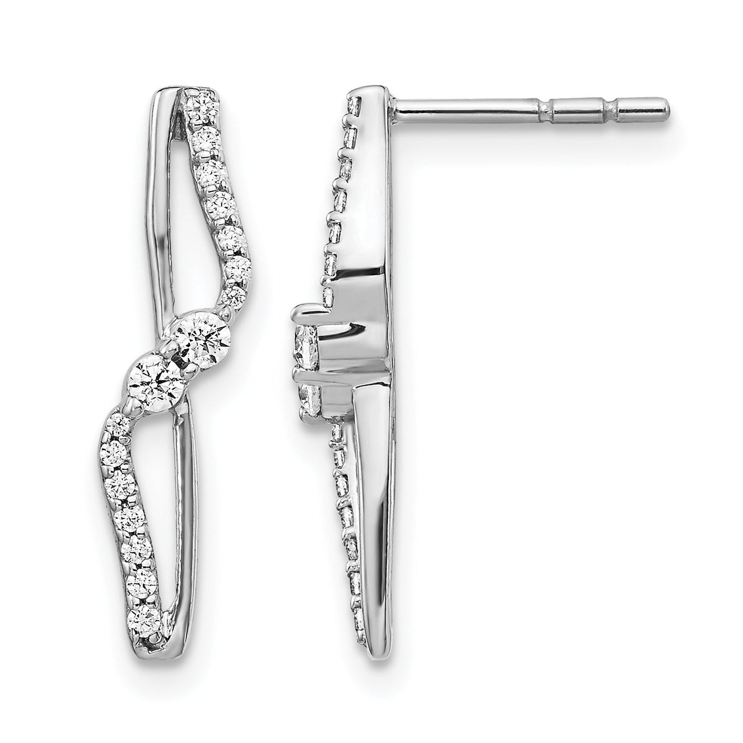 14k White Gold Lab Grown Diamond Fashion Post Earrings