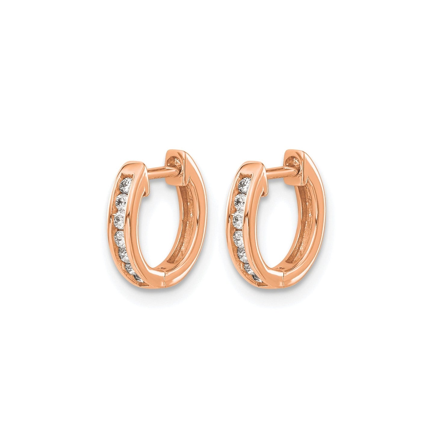 Lab Grown Diamond Hinged Hoop 14k Gold Earrings 0.125 Ct