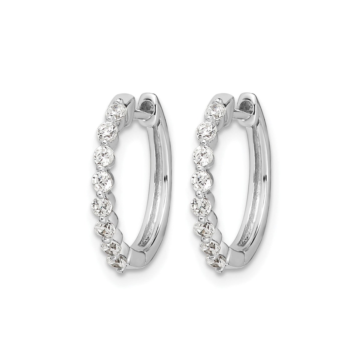 14k Gold Lab Grown Diamond Hinged Hoop Earrings 0.33 Ct