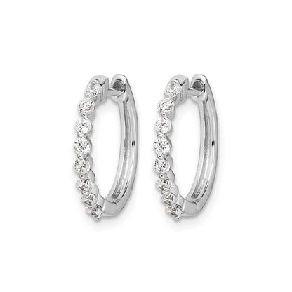 14k Gold Lab Grown Diamond Hinged Hoop Earrings 0.33 Ct