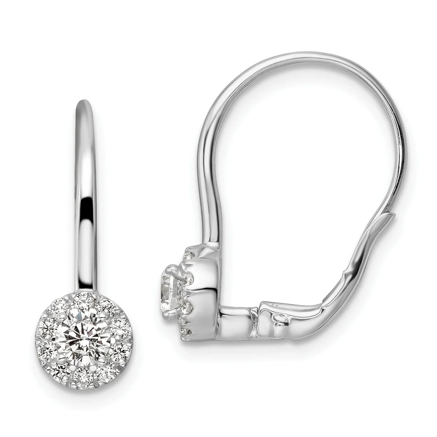 14k Gold Lab Grown Diamond Drop Leverback Earrings