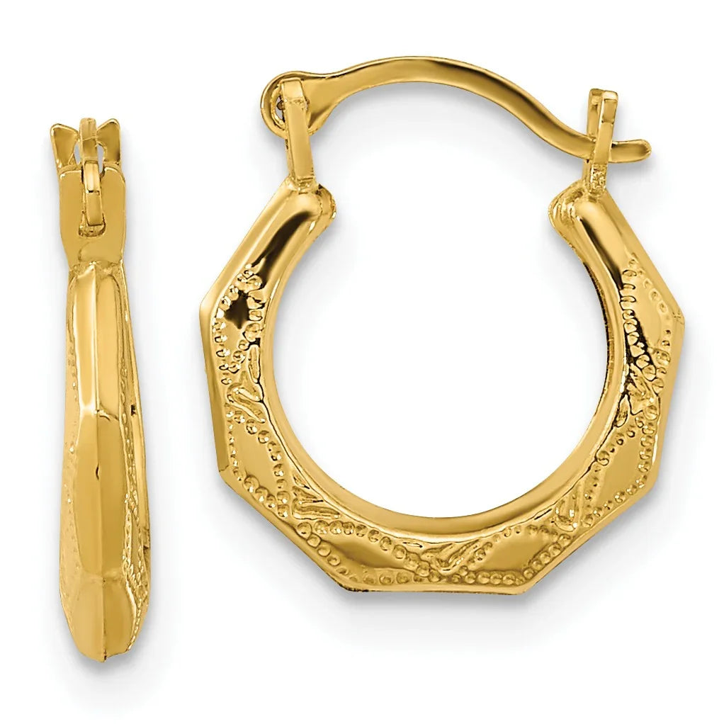 14k Gold Hinged Shrimp Earrings