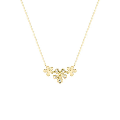 2.0 Ct Pear (F/VS) Lab Grown Diamond Prong 10K Yellow Gold Fancy Floral Pendant Necklace
