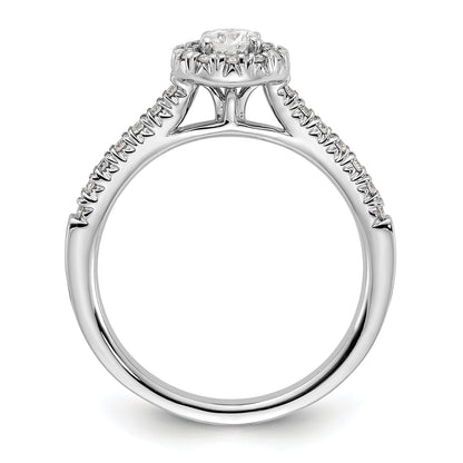 14k Lab Grown Diamond Round Halo Semi Mount Engagement Ring 0.25 ct