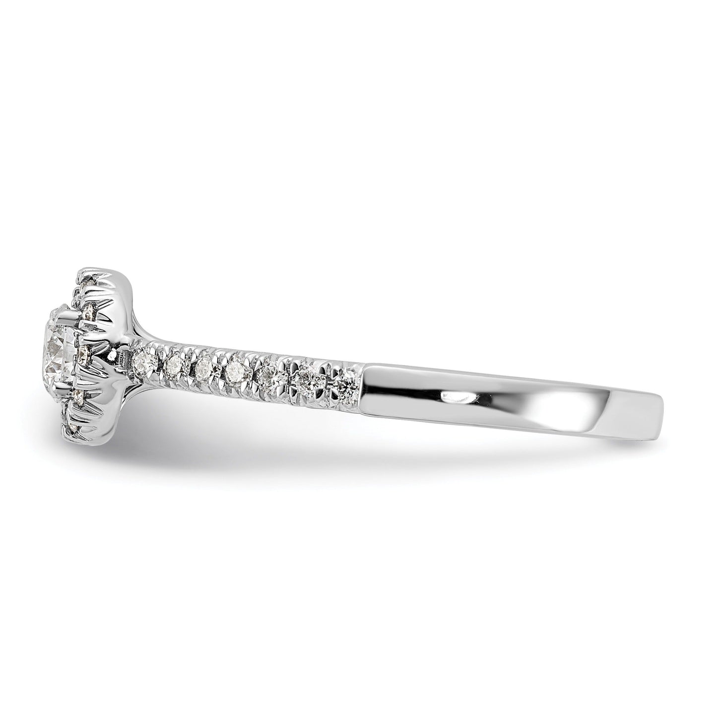 14k Lab Grown Diamond Round Halo Semi Mount Engagement Ring 0.25 ct