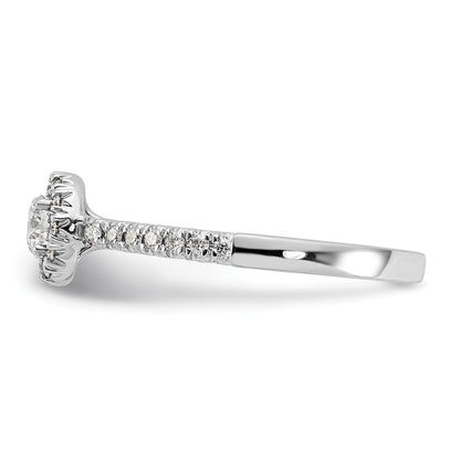 14k Lab Grown Diamond Round Halo Semi Mount Engagement Ring 0.25 ct