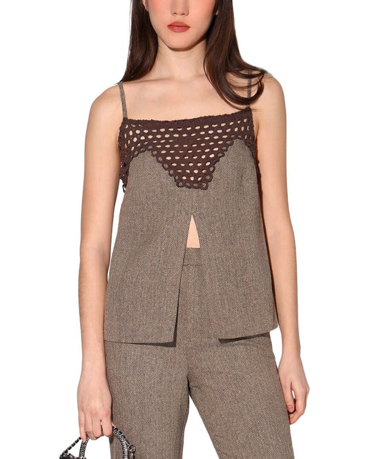 BROWN HERRINGBONE-