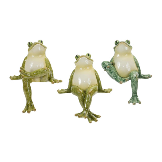 Melrose International Stone Garden Frog Shelf Sitter (Set of 3)