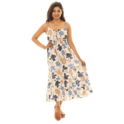 Cream with Blue Florals-