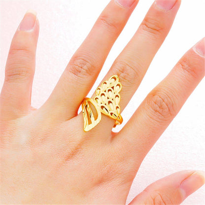 Goldtone Phoenix Bypass Ring