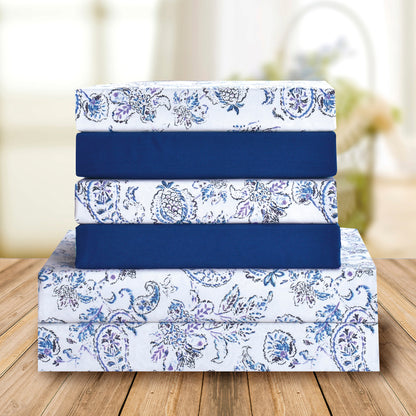 Elegant Comfort 6-Piece Paisley Printed Pattern - Soft as a Hotel Premium Quality Sheet Set