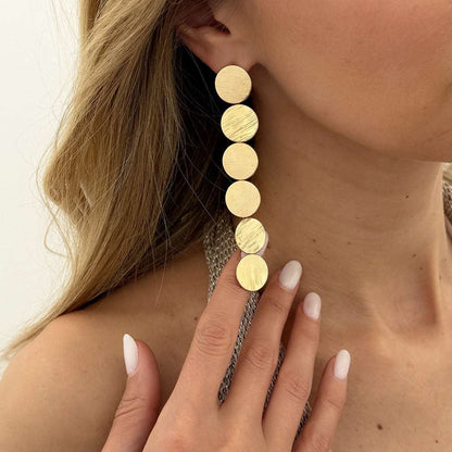 Goldtone Tiered Sequin Drop Earrings