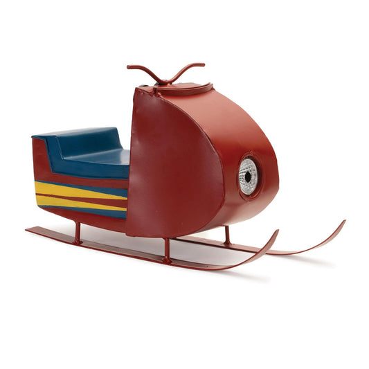 Melrose International Vintage Metal Snowmobile Decor 12.5"L