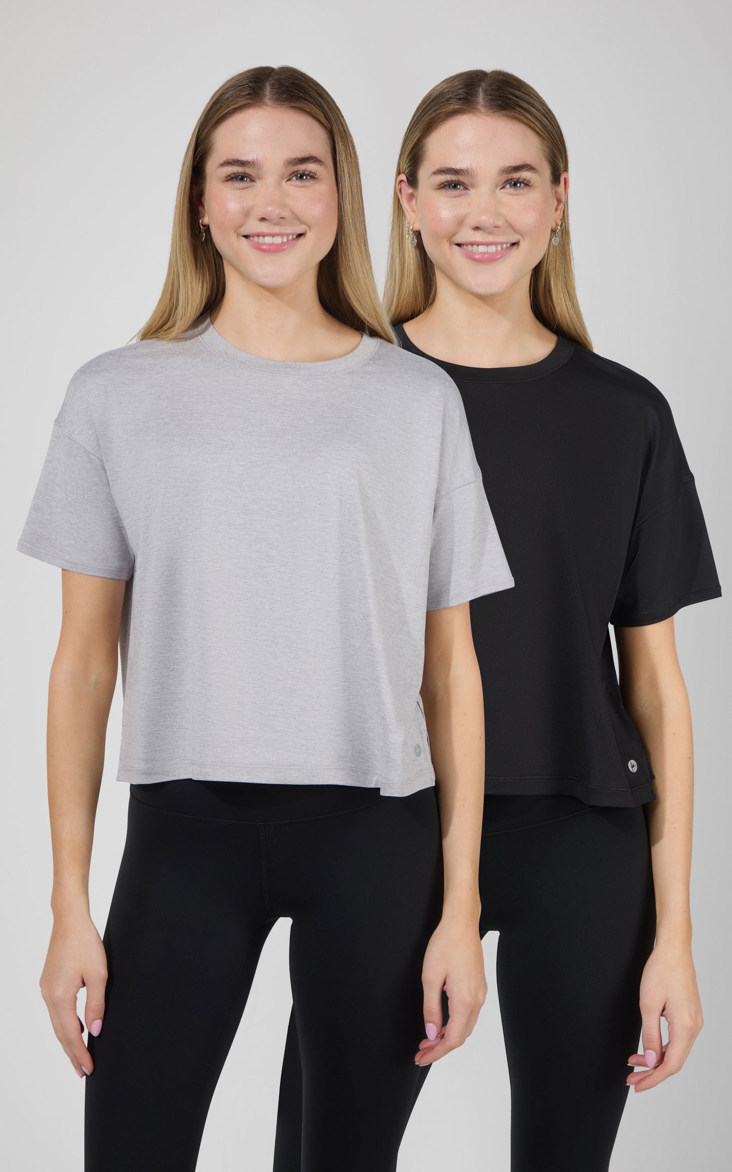2 Pack Super Soft Deluxe Boxy Cropped Tee