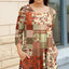 Orange and Green Patchwork Print