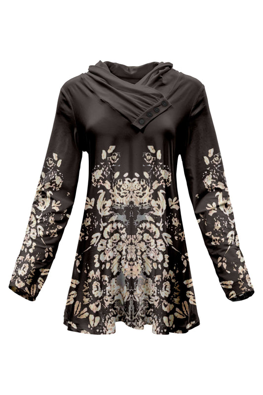 Champagne and Black Geometric-