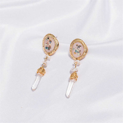 Crystal & Goldtone Freeform Wrapped Drop Earrings