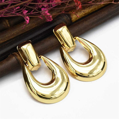 Goldtone Door Catch Drop Earrings