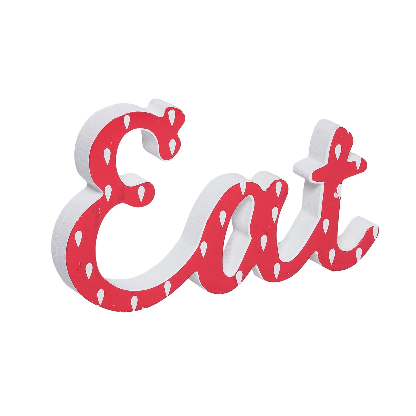 MDF Eat Sitting Decor Wall Sign Red for Spring Wall and Entryway Decor