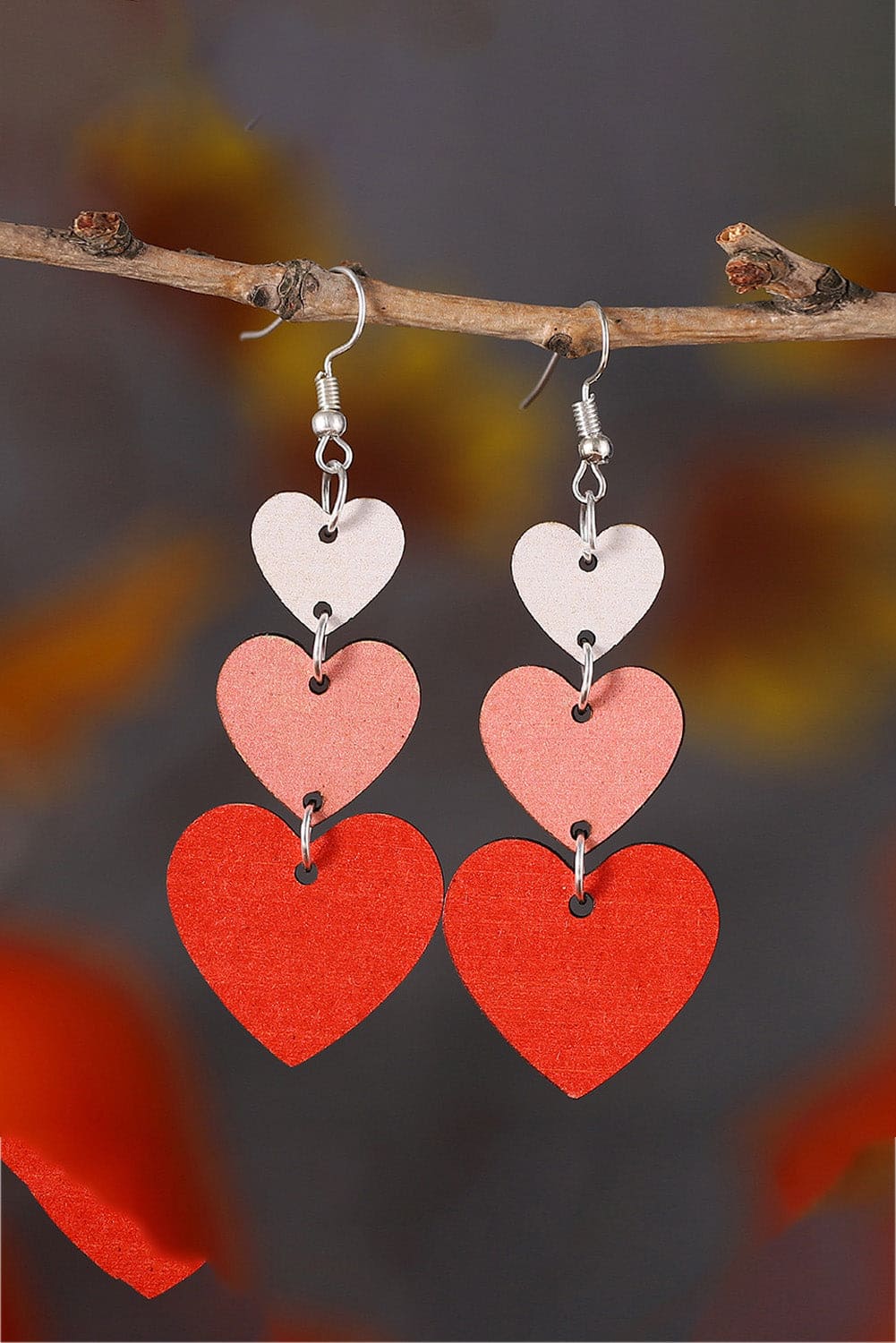 Rosalie Shape Tiered Dangle Earring - Red / ONE