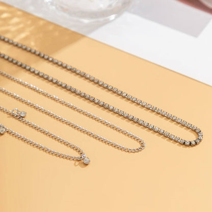 Cubic Zirconia & Silvertone Waist Chain Set
