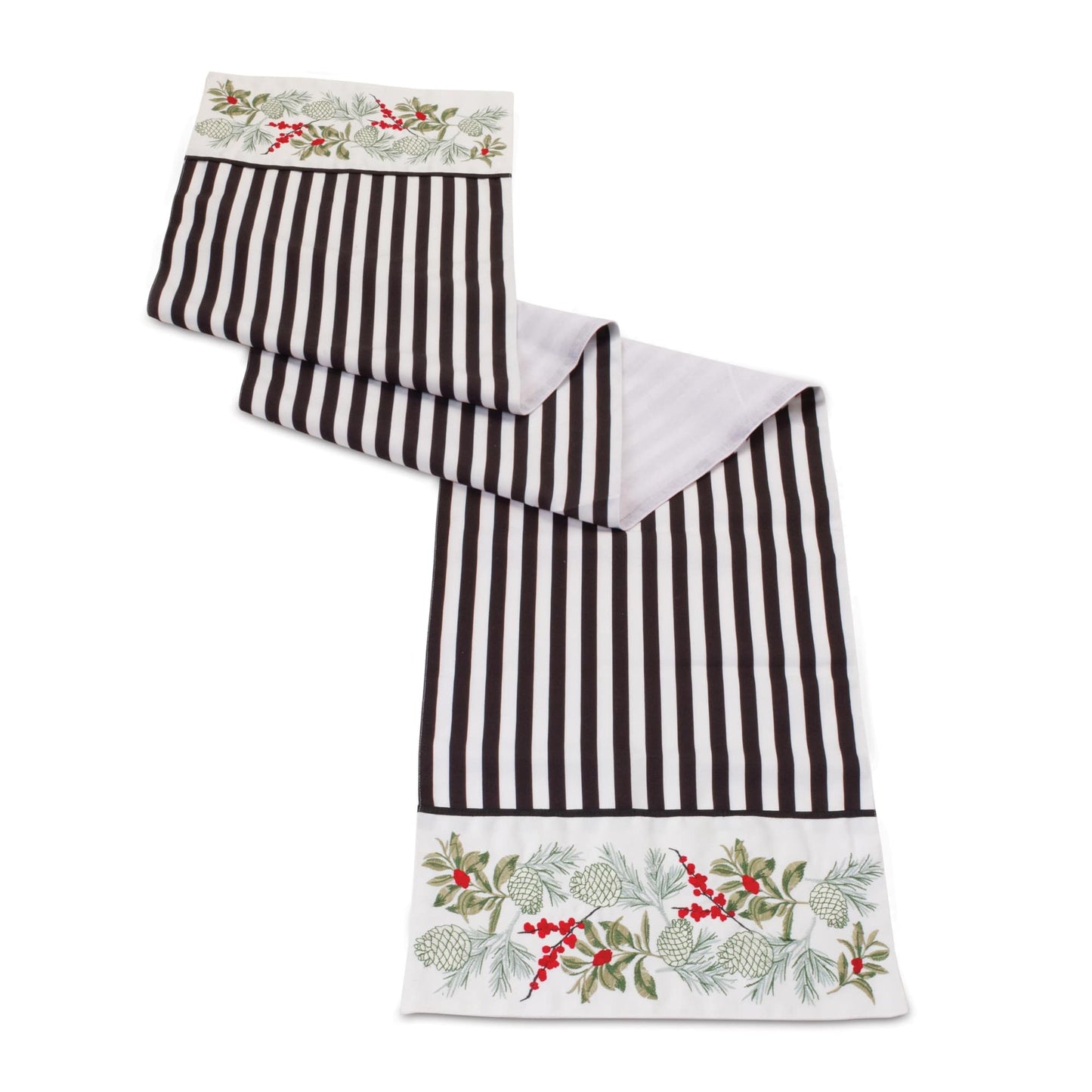 Melrose International Striped Holiday Table Runner 72"L